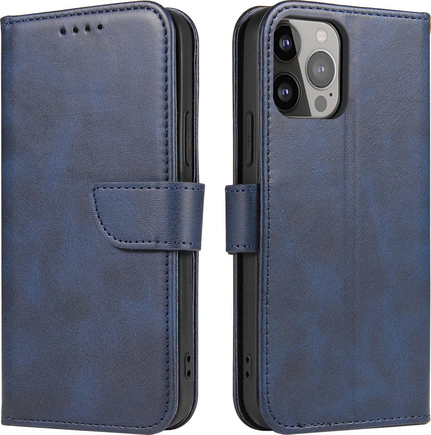 Hurtel Magnet Case elegancki futerał etui pokrowiec z klapką i funkcją podstawki iPhone 13 Pro niebieski