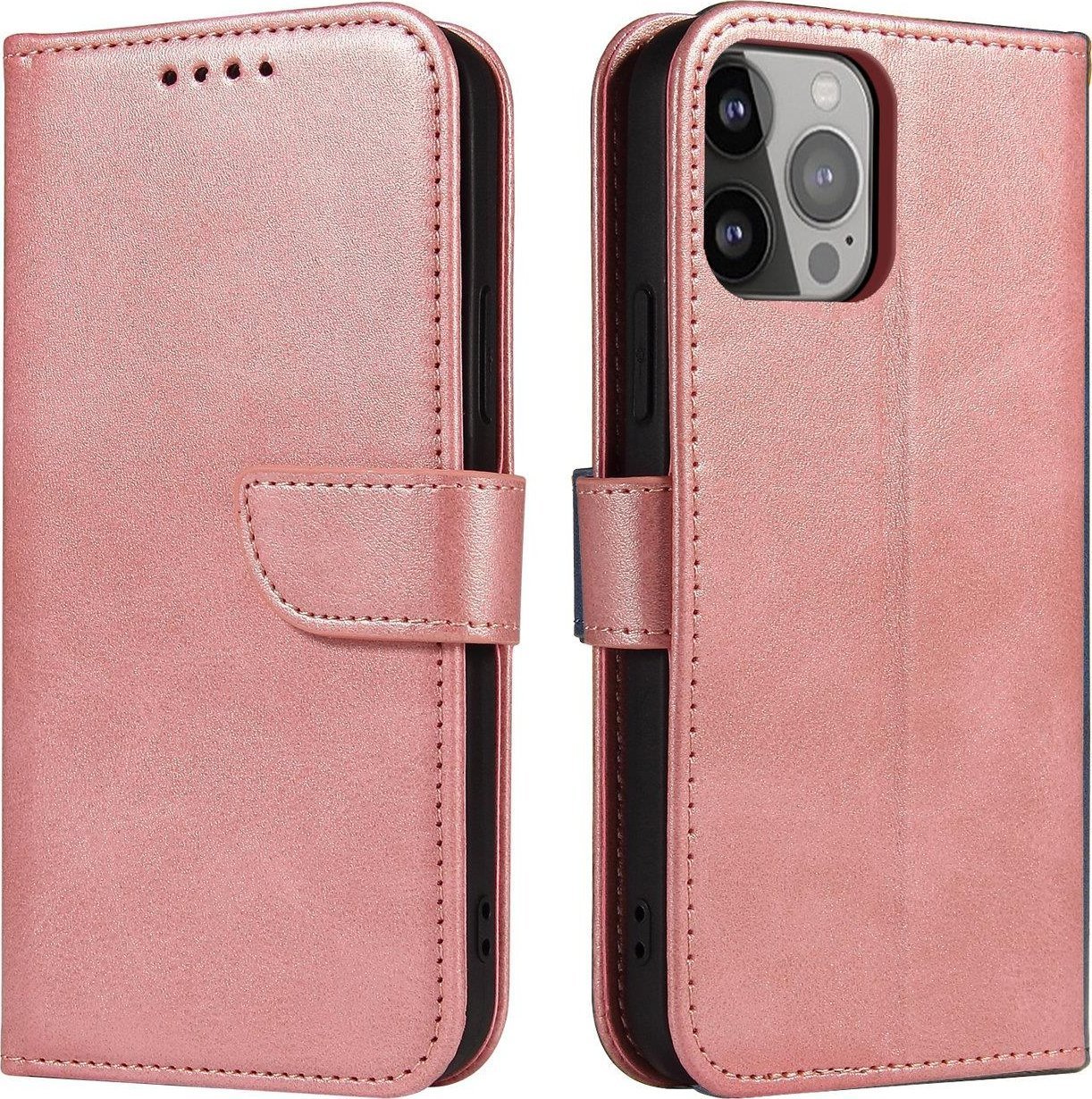 Hurtel Magnet Case elegancki futerał etui pokrowiec z klapką i funkcją podstawki iPhone 14 Plus różowy