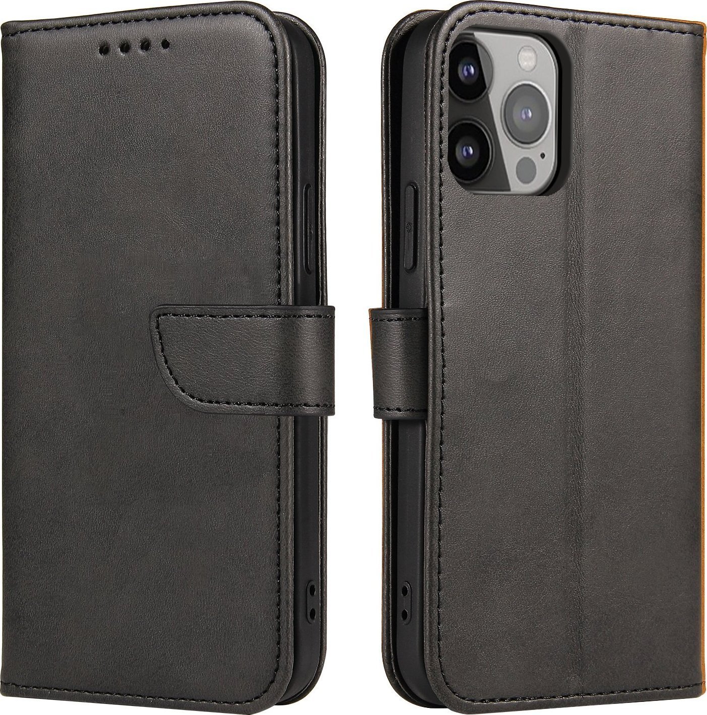 Hurtel Magnet Case elegancki futerał etui pokrowiec z klapką i funkcją podstawki iPhone 14 Pro czarny