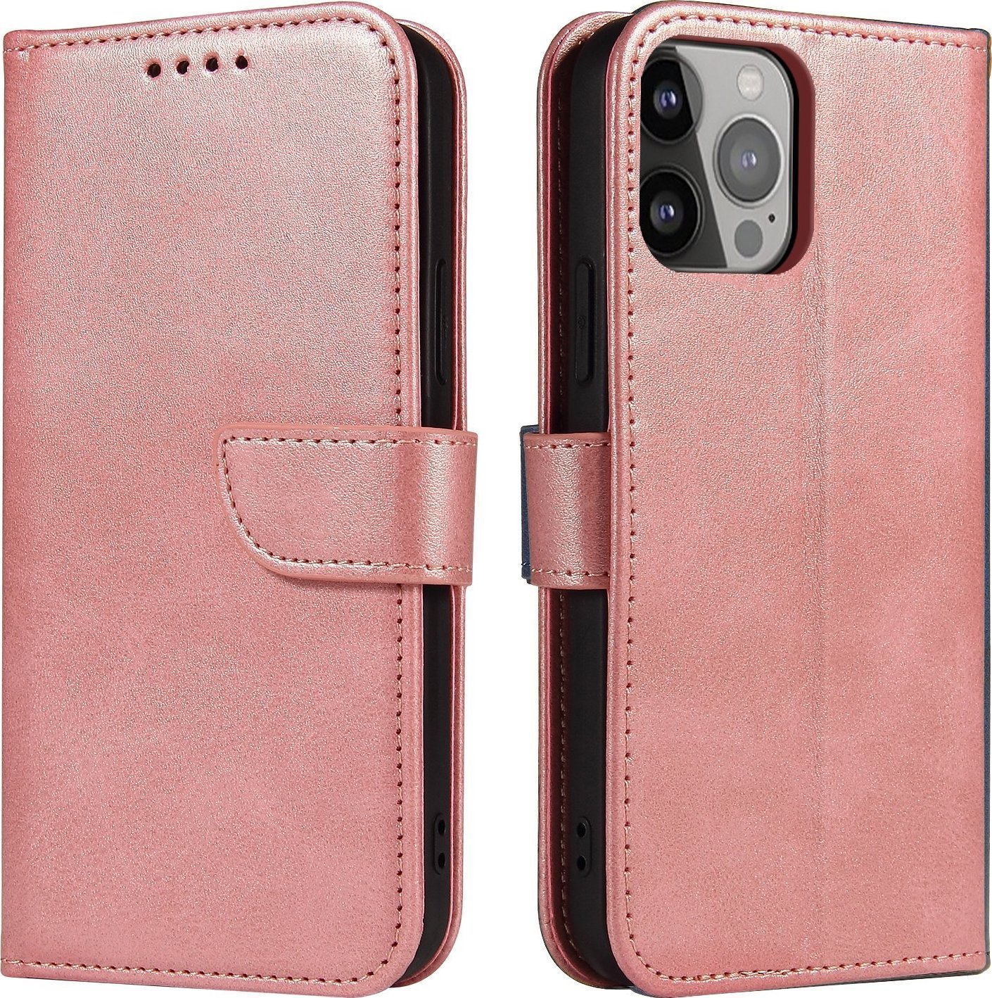 Hurtel Magnet Case elegancki futerał etui pokrowiec z klapką i funkcją podstawki iPhone 14 Pro różowy