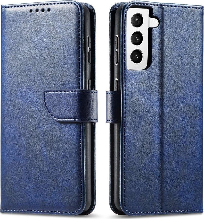 Hurtel Magnet Case elegancki futerał etui pokrowiec z klapką i funkcją podstawki Samsung Galaxy S22+ (S22 Plus) niebieski