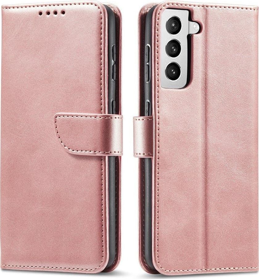Hurtel Magnet Case elegancki futerał etui pokrowiec z klapką i funkcją podstawki Samsung Galaxy S22 Ultra różowy