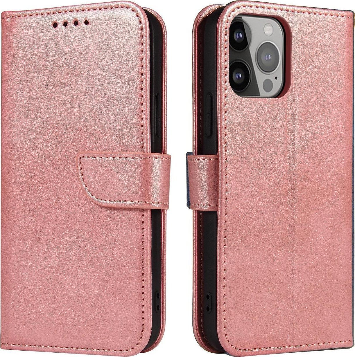 Hurtel Magnet Case etui do Xiaomi Redmi Note 12 5G / Poco X5 5G pokrowiec z klapką portfel podstawka różowe