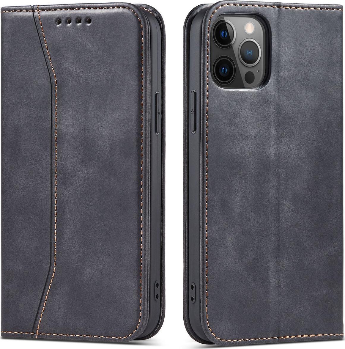 Hurtel Magnet Fancy Case etui do iPhone 12 Pro Max pokrowiec portfel na karty kartę podstawka czarny