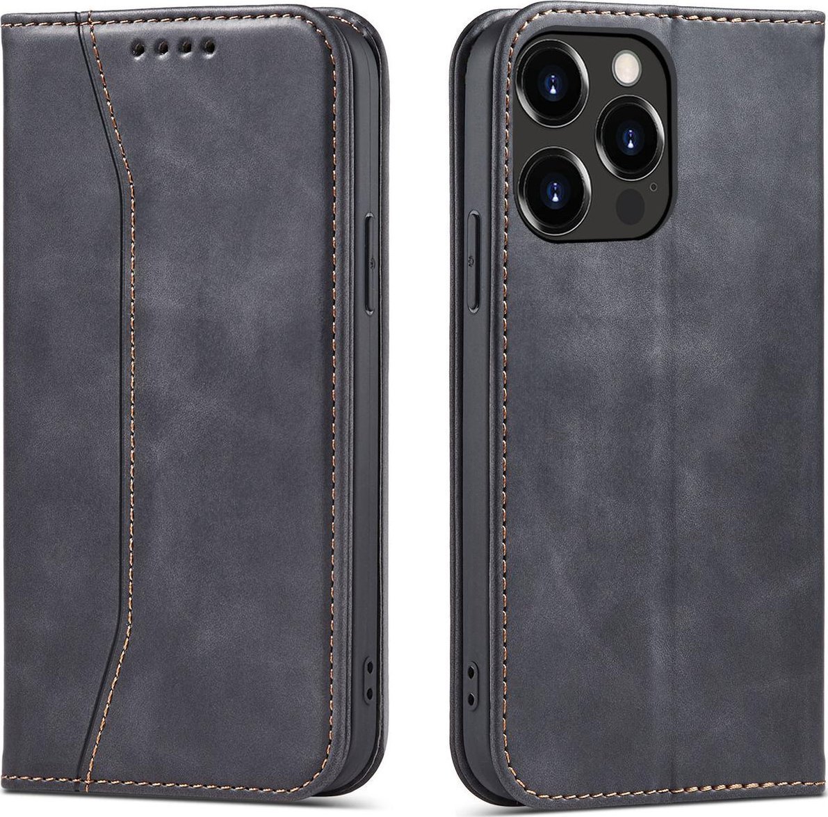 Hurtel Magnet Fancy Case etui do iPhone 13 Pro Max pokrowiec portfel na karty kartę podstawka czarny