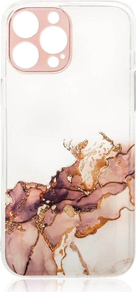 Hurtel Marble Case etui do iPhone 12 Pro żelowy pokrowiec marmur brązowy