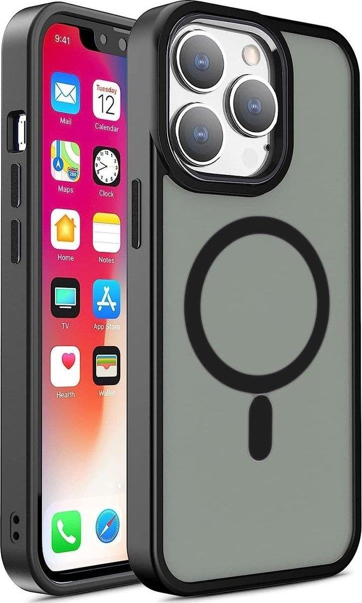 Hurtel Pancerne magnetyczne etui iPhone 14 Pro MagSafe Color Matte Case - czarne