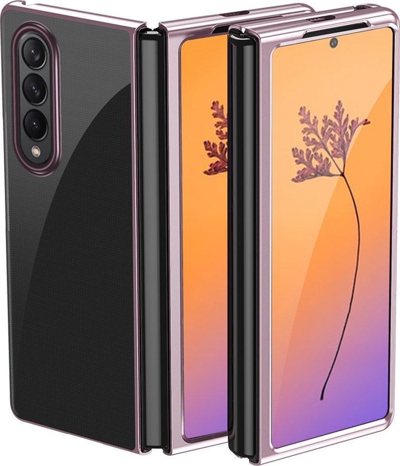 Hurtel Plating Case etui Samsung Galaxy Z Fold 4 pokrowiec z metaliczną ramką różowe