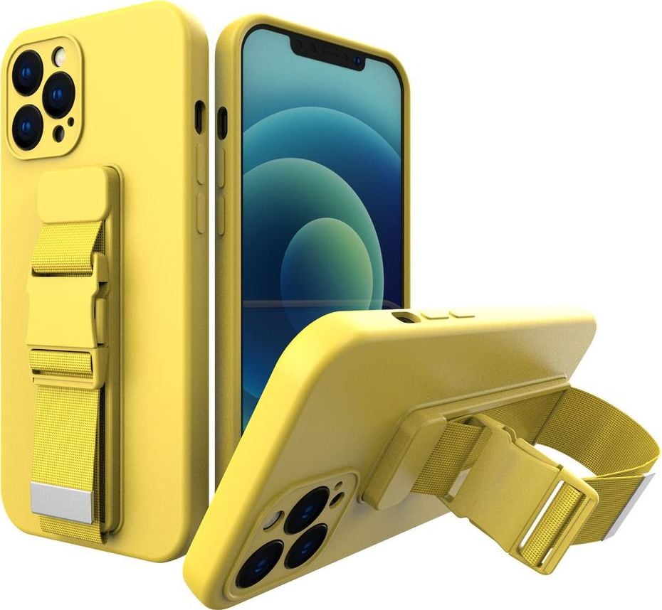 Hurtel Rope case żelowe etui ze smyczą łańcuszkiem torebka smycz iPhone 11 Pro Max żółty