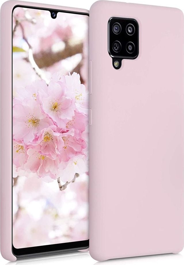 Hurtel Silicone Case elastyczne silikonowe etui pokrowiec Samsung Galaxy A42 5G różowy