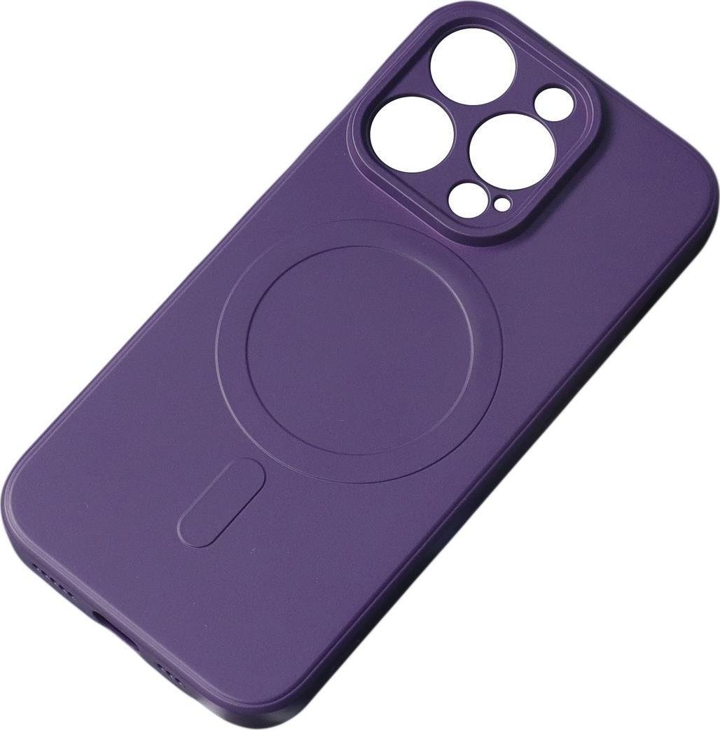 Hurtel Silikonowe magnetyczne etui iPhone 13 Pro Max Silicone Case Magsafe - fioletowe