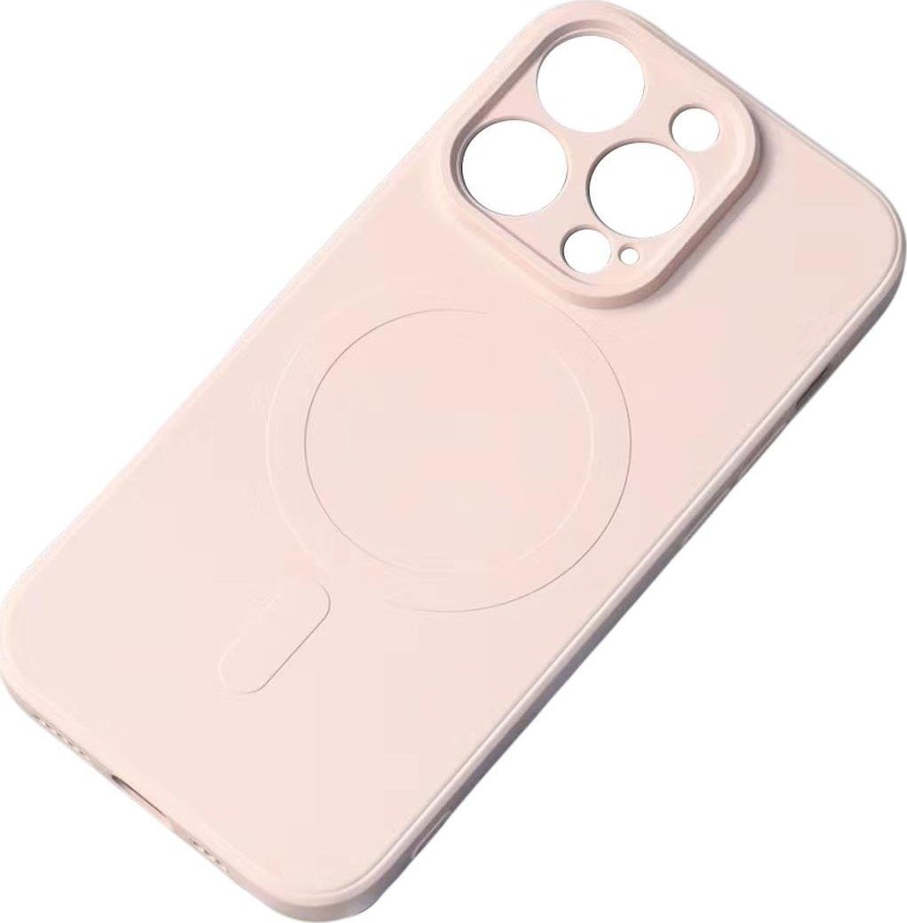 Hurtel Silikonowe magnetyczne etui iPhone 13 Pro Max Silicone Case Magsafe - różowe