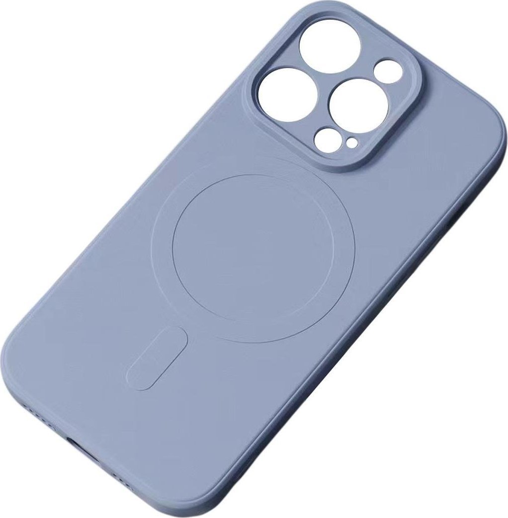 Hurtel Silikonowe magnetyczne etui iPhone 14 Plus Silicone Case Magsafe - szaroniebieskie