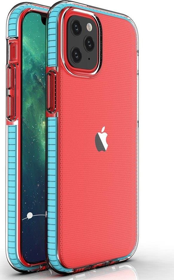 Husele Loțiunii de primavara Hurtel Hurtel Spring Case este un cover din silicon cu o rama colorata pentru iPhone 13 Pro, in nuanta albastru deschis. Este un fundal perfect pentru a-ti proteja telefonul in sezonul primaverii, aducand un plus de pros