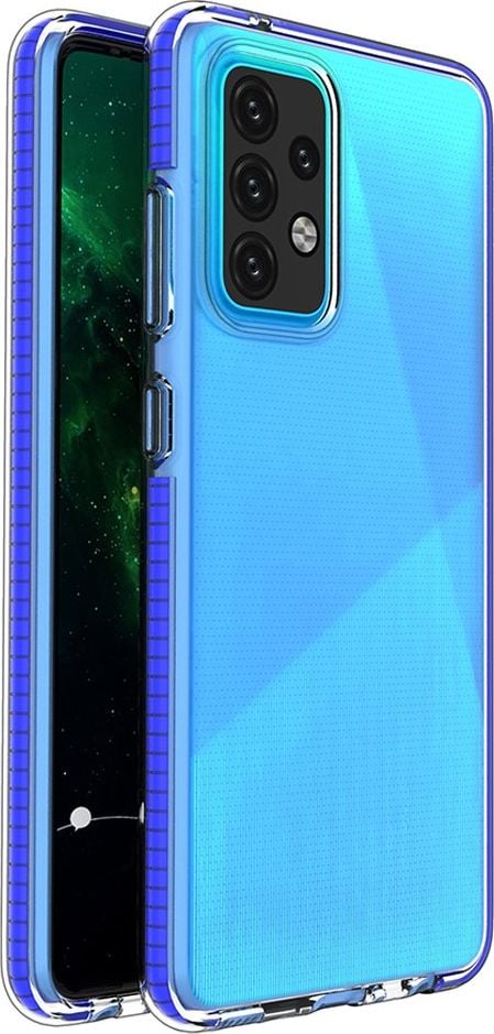 Hurtel Spring Case pokrowiec żelowe etui z kolorową ramką do Samsung Galaxy A52 5G / A52 4G ciemnoniebieski