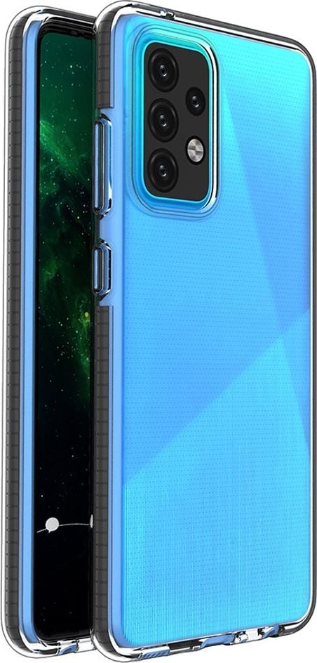 Hurtel Spring Case pokrowiec żelowe etui z kolorową ramką do Samsung Galaxy A52 5G / A52 4G czarny