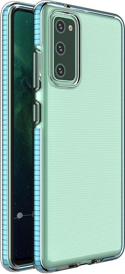 Hurtel Spring Case pokrowiec żelowe etui z kolorową ramką do Samsung Galaxy A72 4G jasnoniebieski
