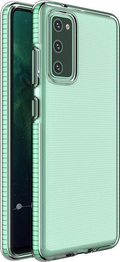 Hurtel Spring Case pokrowiec żelowe etui z kolorową ramką do Samsung Galaxy A72 4G miętowy