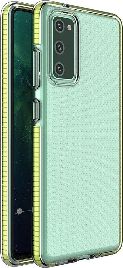 Hurtel Spring Case pokrowiec żelowe etui z kolorową ramką do Samsung Galaxy A72 4G żółty