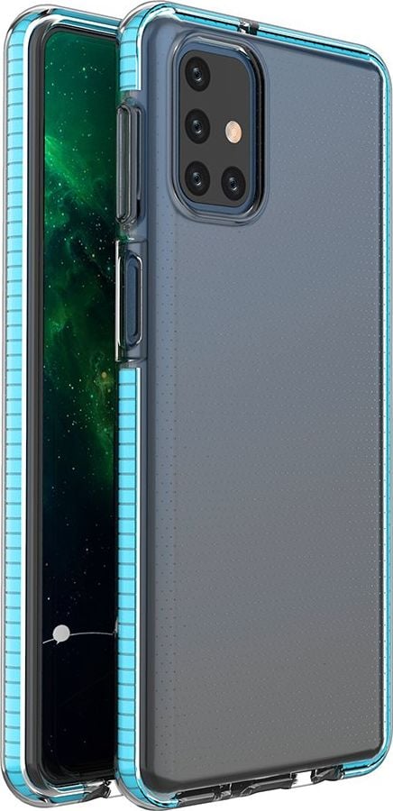 Hurtel Spring Case pokrowiec żelowe etui z kolorową ramką do Samsung Galaxy M51 niebieski