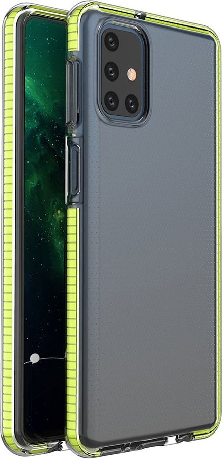 Hurtel Spring Case pokrowiec żelowe etui z kolorową ramką do Samsung Galaxy M51 żółty