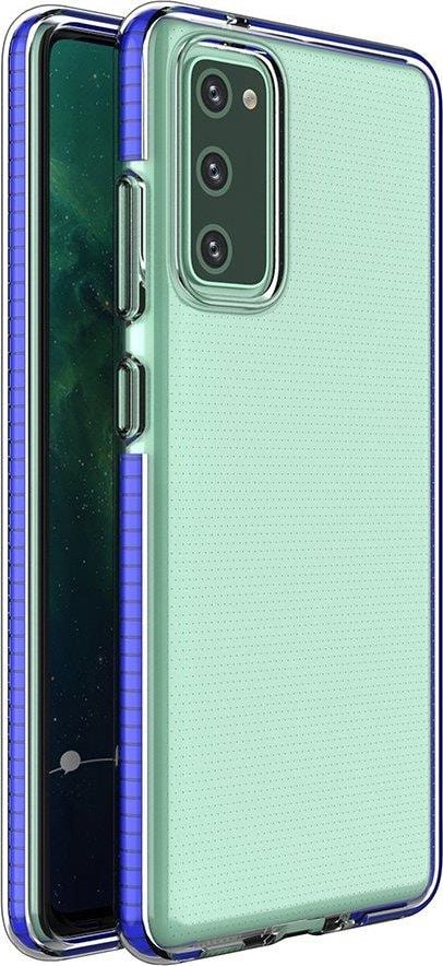 Hurtel Spring Case pokrowiec żelowe etui z kolorową ramką do Samsung Galaxy S21 Ultra 5G niebieski