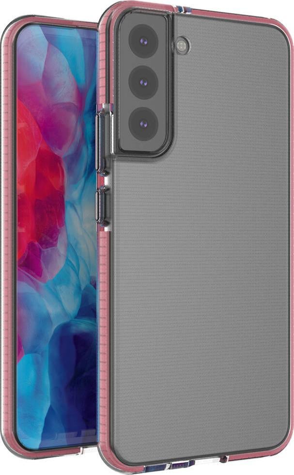 Hurtel Spring Case pokrowiec żelowe etui z kolorową ramką do Samsung Galaxy S22+ (S22 Plus) jasnoróżowy