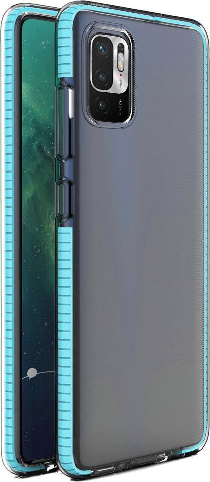 Hurtel Spring Case pokrowiec żelowe etui z kolorową ramką do Xiaomi Redmi Note 10 5G / Poco M3 Pro jasnoniebieski