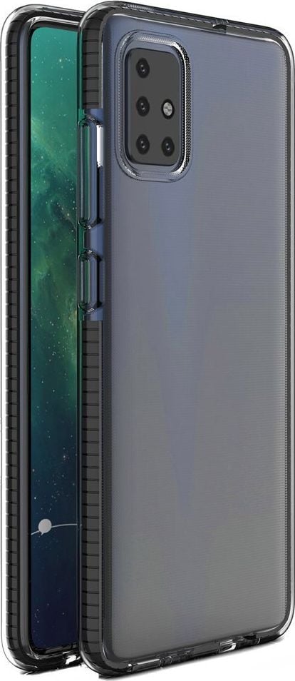 Hurtel Spring Case pokrowiec żelowe etui z kolorową ramką do Xiaomi Redmi Note 9 Pro / Redmi Note 9S czarny uniwersalny