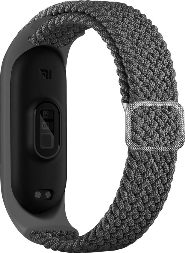 Hurtel Strap Fabric opaska do Xiaomi Mi Band 6 / 5 / 4 / 3 pleciony materiałowy pasek bransoletka szary