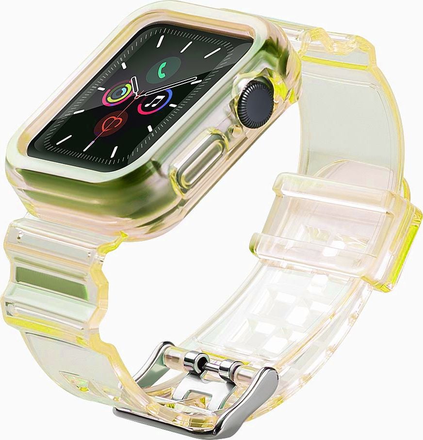 Hurtel Strap Light Set silikonowa opaska pasek bransoleta bransoletka etui do zegarka Watch 6 40mm / Watch 5 40mm / Watch 4 40mm / Watch SE 40mm żółty