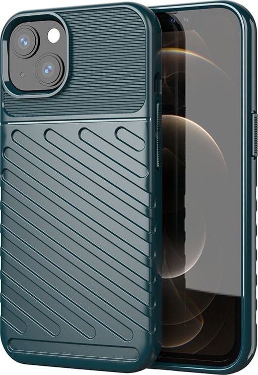 Hurtel Thunder Case Elastyczne Pancerne Etui Pokrowiec Iphone 13 Mini Zielony