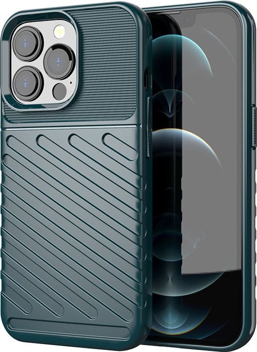 Hurtel Thunder Case Elastyczne Pancerne Etui Pokrowiec Iphone 13 Pro Zielony