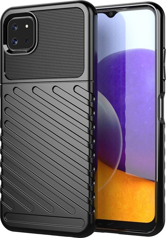 Hurtel Thunder Case elastyczne pancerne etui pokrowiec Samsung Galaxy A22 5G czarny