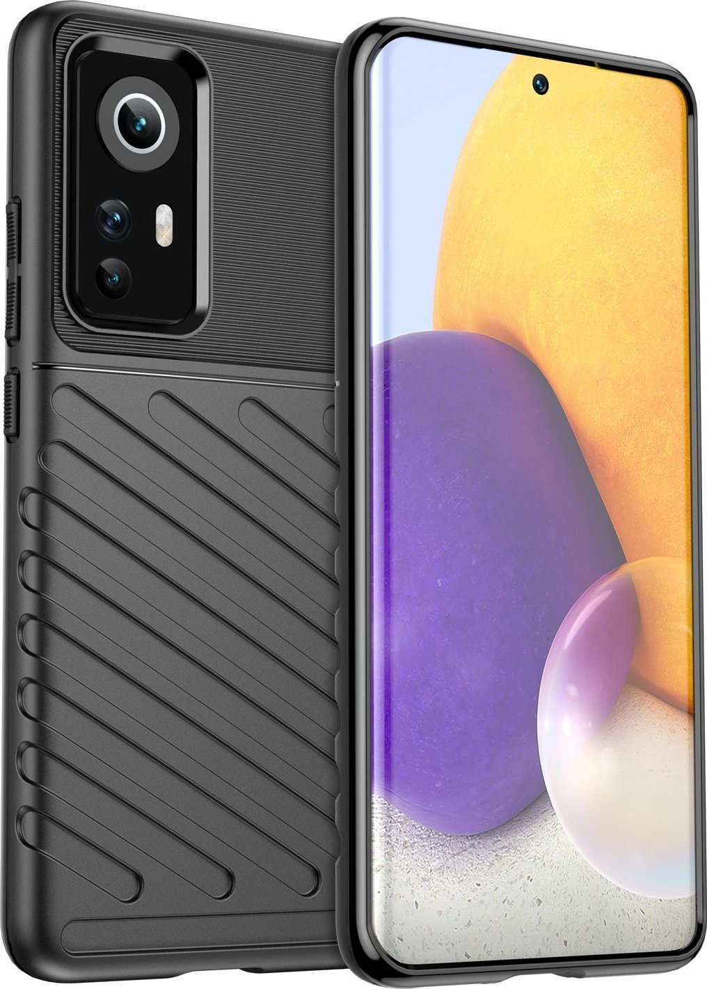 Hurtel Thunder Case elastyczne pancerne etui pokrowiec Xiaomi 12/12X czarny