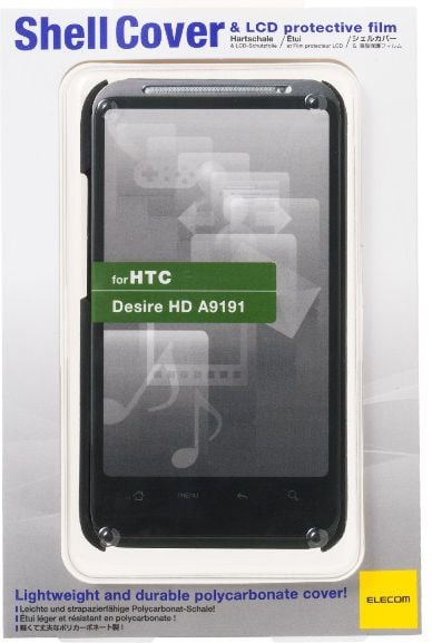 Husă Elecom Shell și folie HTC Desire HD, neagră 12523