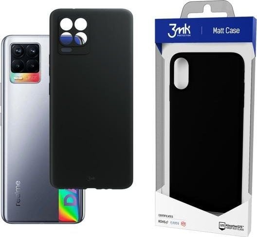 Husa 3MK Matt, pentru Realme 8, Antiamprenta, Negru