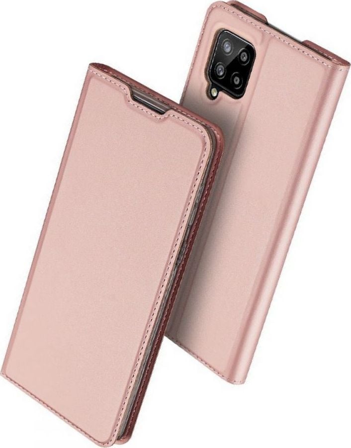 Husa Carte Dux Ducis Anti Amprenta pentru Samsung Galaxy A42 5G, Rose Gold