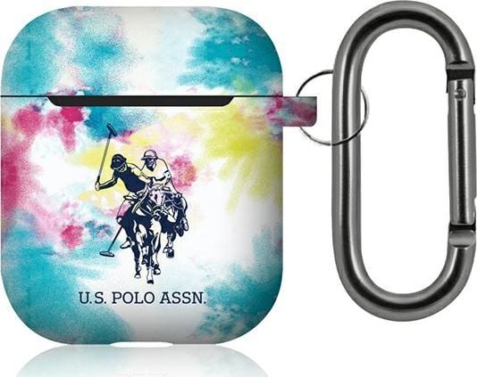 Husa casti US Polo Assn. Shiny pentru AirPods 1/2, Policarbonat, TPU, Multicolor
