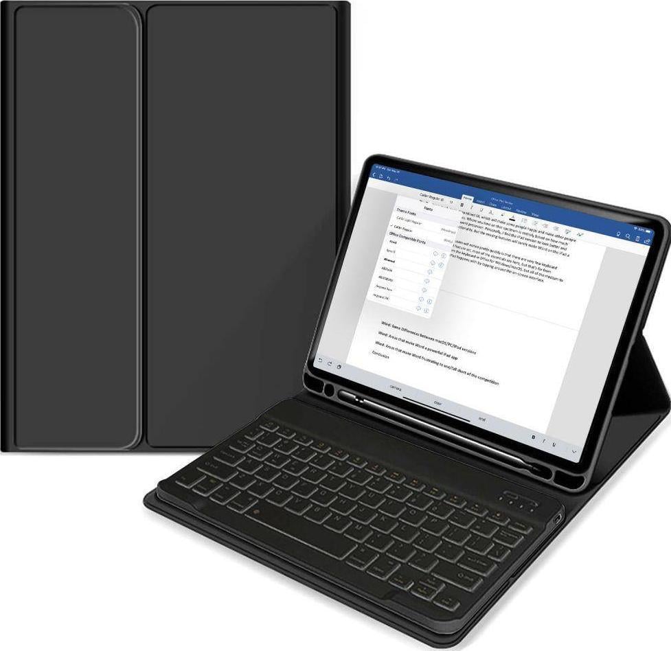 Husa cu tastatura Tech-Protect Smartcase Pen compatibila cu iPad Air 4 2020 / Air 5 2022 Black