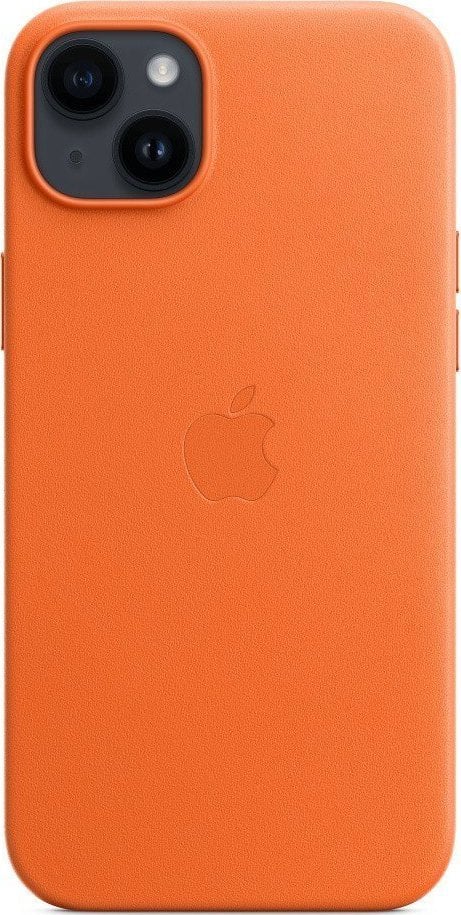 Husa de protectie Apple Leather Case with MagSafe pentru iPhone 14 Plus, Orange