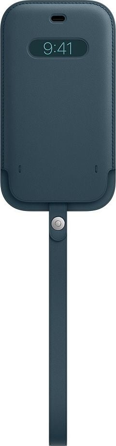 Husa de protectie Apple Leather Sleeve with MagSafe pentru iPhone 12|12 Pro, Baltic Blue