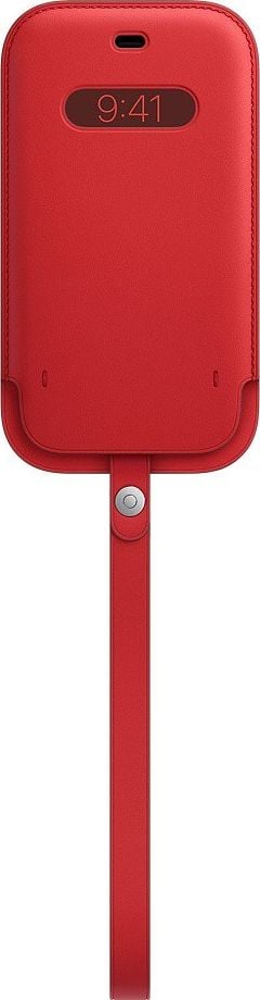 Husa de protectie Apple Leather Sleeve with MagSafe pentru iPhone 12|12 Pro, Red
