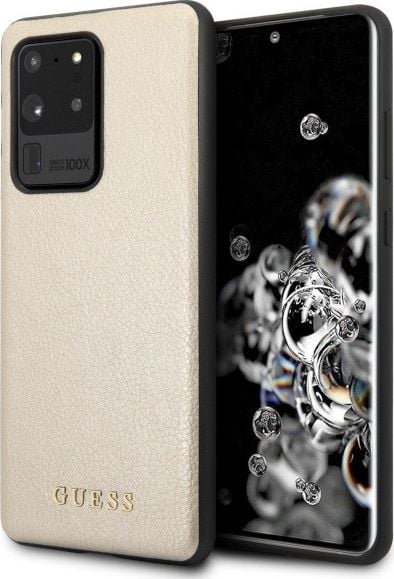Huse telefoane - Husa de protectie Guess Iridescent pentru Samsung Galaxy S20 Ultra G988 / Samsung Galaxy S20 Ultra 5G G988, Auriu