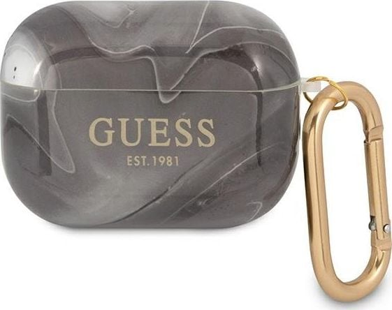 Husa de protectie pentru AirPods Pro, Guess, TPU, Negru