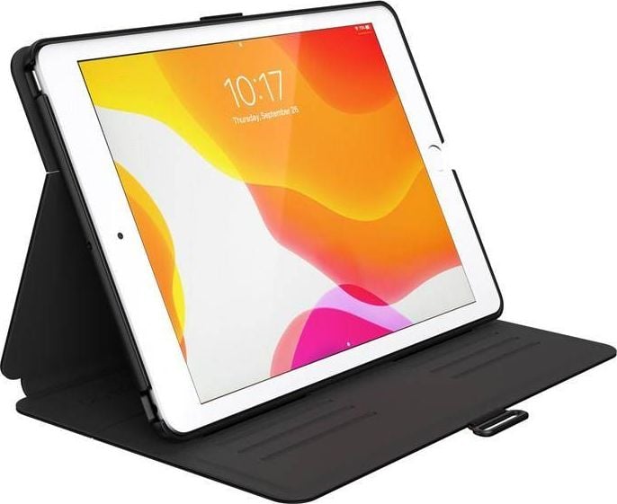 Huse tablete - Husa de protectie Speck Balance Folio pentru iPad 8/7 (2020/2019), Policarbonat, Negru