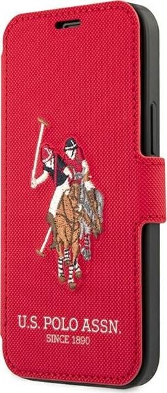 Husa de protectie US Polo Assn. Embroidery pentru iPhone 12 Pro Max, Piele ecologica, Rosu