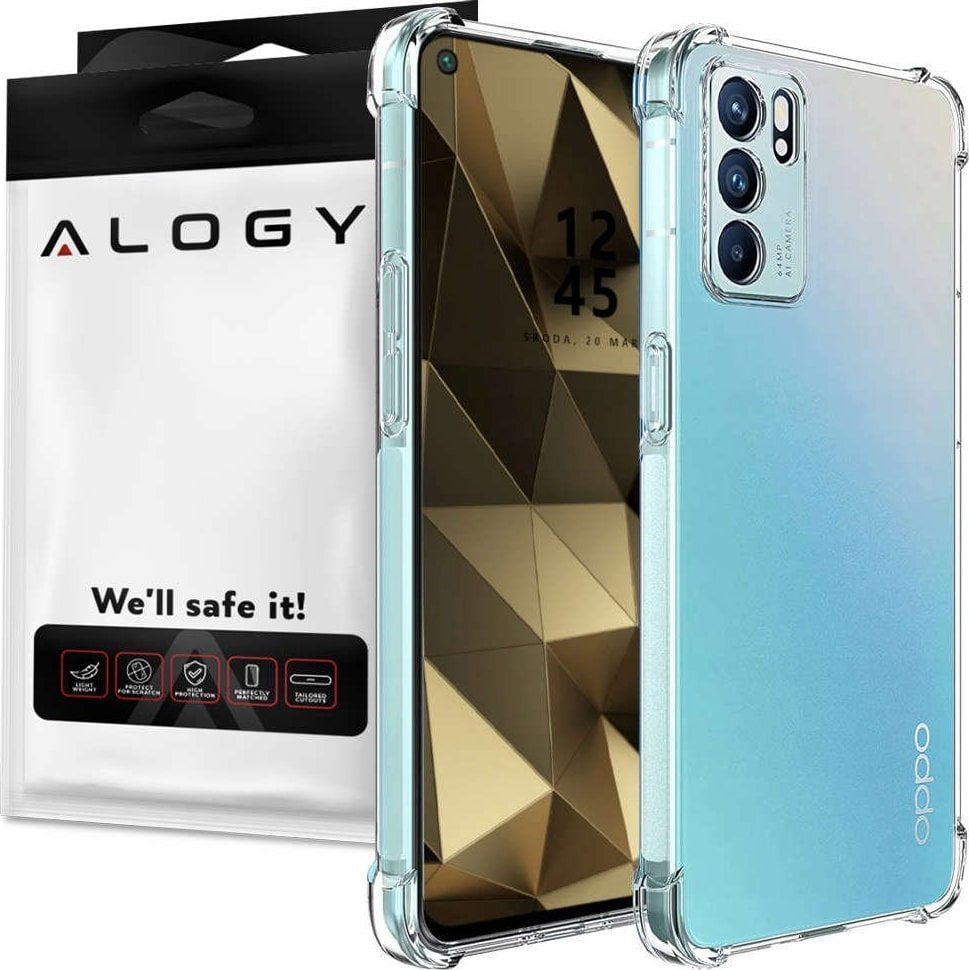 Husă de telefon blindată Alogy Alogy ShockProof pentru Oppo Reno 6 Pro 5G China Transparentă Universală
