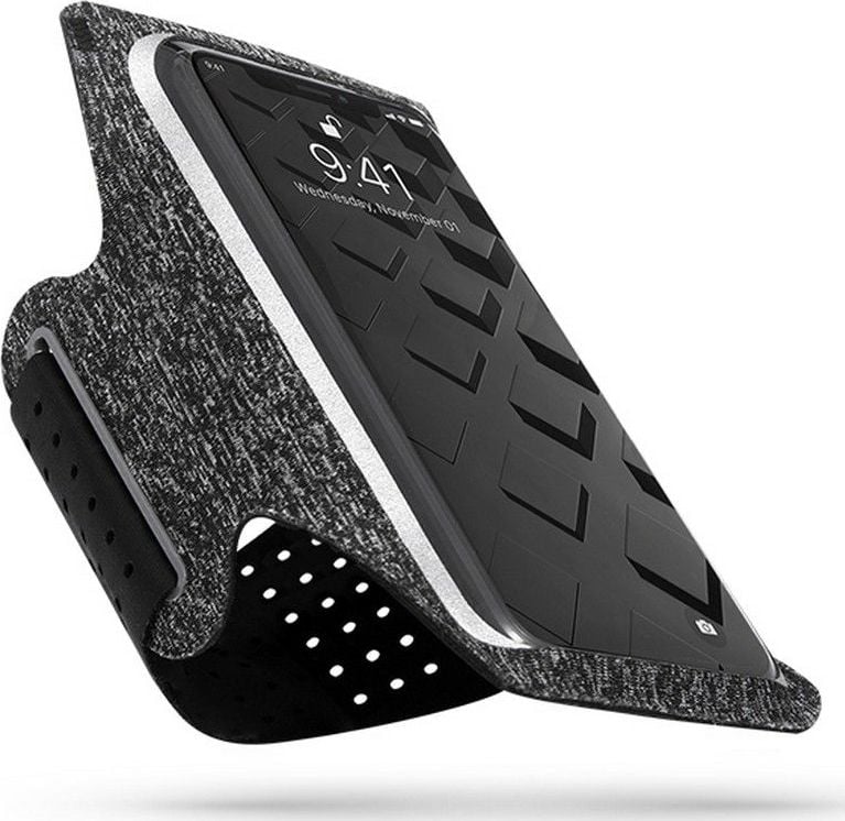 Husa de telefon tip banderola Tech-Protect, Pentru alergat, Universala, Compatibila cu display 6.5 inchi, Carbon, Negru