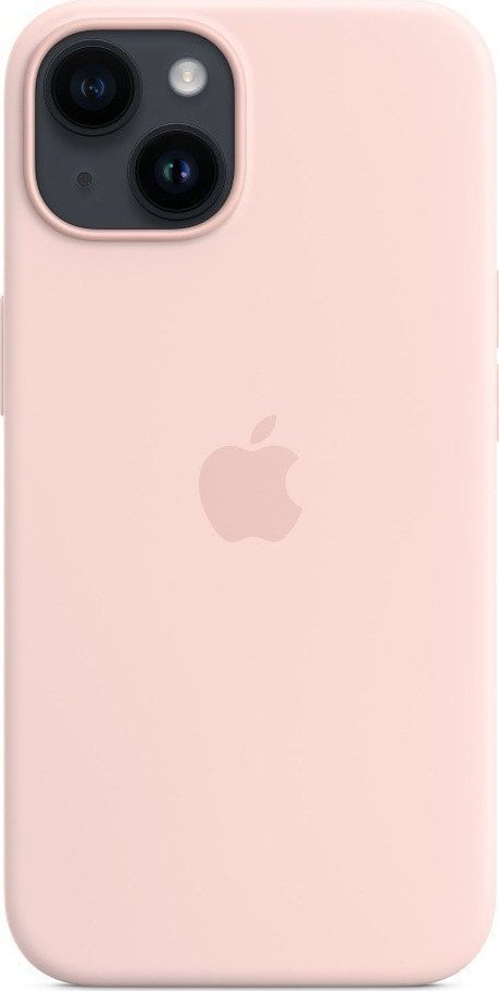 Husă din silicon Apple Apple iPhone 14 cu MagSafe - Chalky Pink